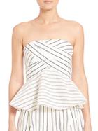 Nicholas Stripe Wrap Bustier Top