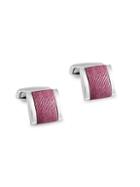 Zegna Sterling Silver & Carnelian Textured Square Cufflinks