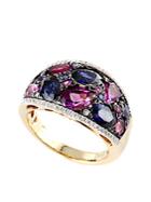 Effy Citrus 14kt Yellow Gold Multi Colored Sapphire And Diamond Ring