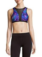 We Are Handsome Printed Mesh-panel Sports Bra