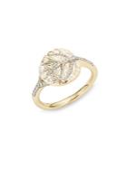Michael Aram Leaf Diamonds & 18k Yellow Gold Ring
