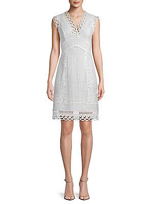 Abs Embroidered Lace A-line Dress