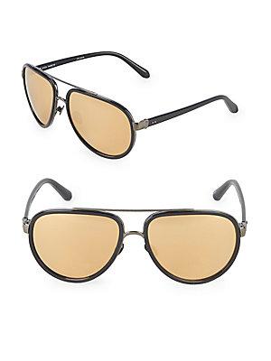 Linda Farrow Luxe 61mm Aviator Sunglasses