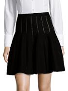 Saks Fifth Avenue Black Cutout Detail Pleated Skirt