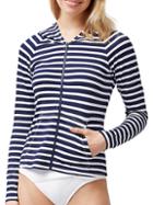 Tommy Bahama Striped Coverup Hooded Jacket