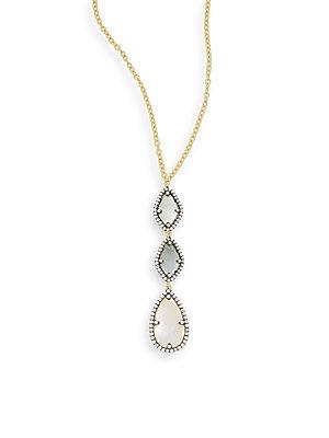 Freida Rothman Mother-of-pearl & White Stone Pendant Necklace