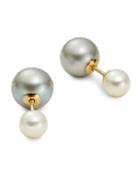 Masako 14k Gold & 6-8mm White Freshwater Pearl Double Sided Stud Earrings