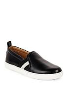 Bally Round Toe Striped Leather Loafers