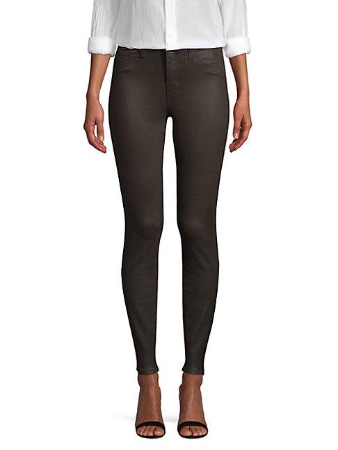 L'agence Margot High-rise Coated Skinny Ankle Jeans