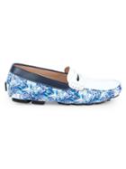 Robert Graham Doggerland-print Leather Driving Loafers