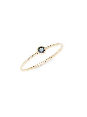 Suzanne Kalan Black Diamond And 14k Yellow Gold Thin Stackable Ring