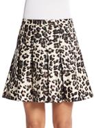 Diane Von Furstenberg Gemma Pleated Leopard-print Skirt