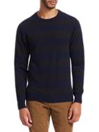 Saks Fifth Avenue Collection Striped Crewneck Cashmere Sweater