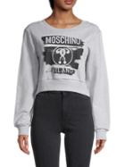 Moschino Logo Cotton Cropped Sweatshirt