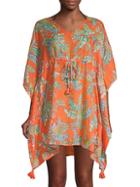 Beach Lunch Lounge Tropical-print Tie-front Cover-up