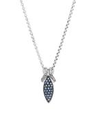 John Hardy Sterling Silver & Blue Sapphire Pendant Necklace