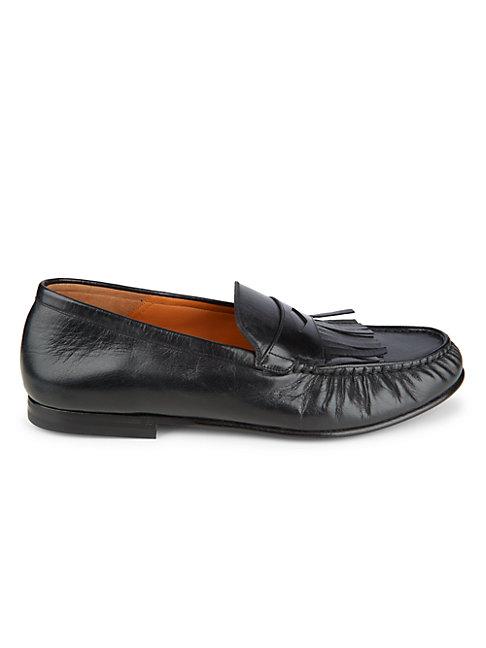 Bally Kilted Leather Loafers