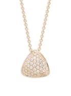 Suzanne Kalan 18k Rose Gold & Diamond Triangle Pendant Necklace