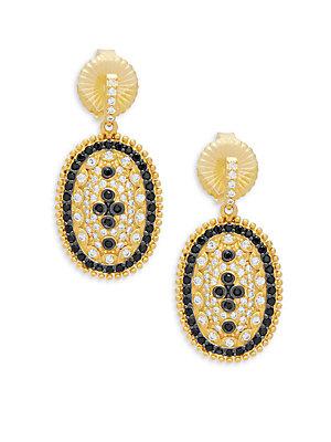 Freida Rothman Crystal & 14k Yellow Gold Vermeil Dangle & Drop Earrings