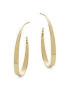 Lana Jewelry 14k Gold Small Oval Gloss Hoop Earrings