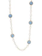 Cara Faux Pearl Denim Necklace