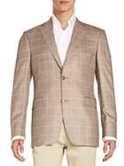 Saks Fifth Avenue Slim-fit Windowpane Silk & Wool Sportcoat