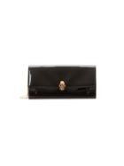 Alexander Mcqueen Skull Patent Leather Wallet On Chain