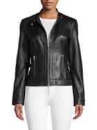 Lamarque Zip-front Leather Jacket