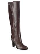 Sergio Rossi Almond Toe Stack Heel Leather Boots