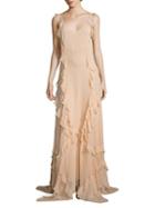 Elizabeth And James Catherine Ruffle Silk Gown
