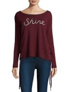 Sundry Shine Lace-up Pullover