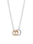 Sterling Forever Two-tone Interlocking Circles Pendant Necklace