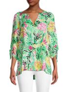 Pappagallo Eliza Painted Pineapple-print Blouse