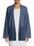 Eileen Fisher Colorblock Denim Kimono Jacket