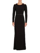 Laundry By Shelli Segal Matte Cold-shoulder Gown