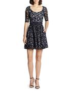 Carven Lace-overlay Gingham Dress
