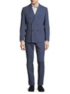 Calvin Klein Striped Double-breasted Wool Suit