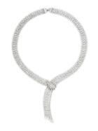 Adriana Orsini Gladys White-rhodium Plated & Crystal Four-strand Flower Pendant Y-drop Necklace