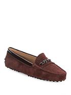 Tod's Braid-accented Suede Moccasins