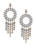 Azaara Pav&eacute; Crystal And 22k Yellow Gold Sterling Silver Chandelier Earrings