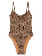 Weworewhat Danielle Snake-print One-piece Swimsuit