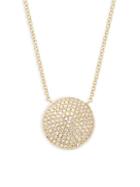 Saks Fifth Avenue 14k Yellow Gold Diamond Disc Pendant Necklace