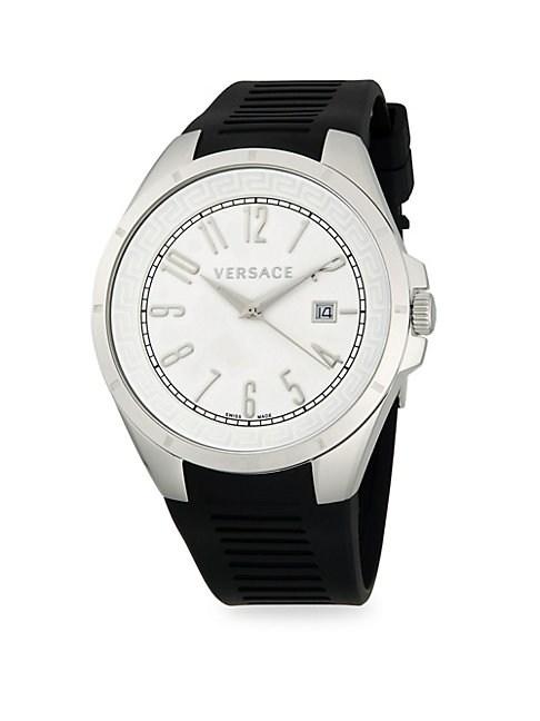 Versace Stainless Steel Rubber-strap Watch