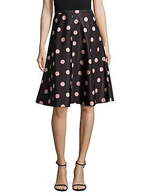 Redvalentino Polka-dot Flared Skirt