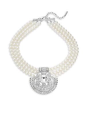 Saks Fifth Avenue Clear Crystals Vintage Necklace