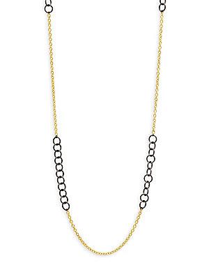 Freida Rothman Long Mixed Link Chain Necklace