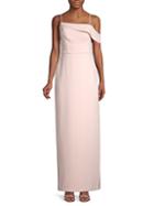 Laundry By Shelli Segal Asymmetrical Cold-shoulder Gown
