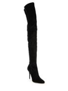 Balmain Suede Slouchy Stiletto Over-the-knee Boots