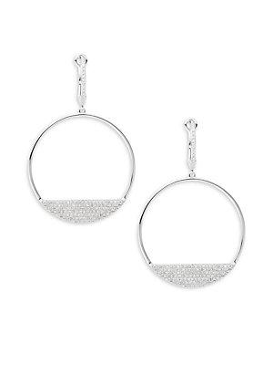 Effy Diamond & 14k White Gold Hoop Earrings/1.5
