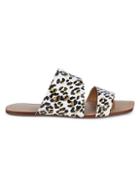 Saks Fifth Avenue Leopard-print Leather Slides